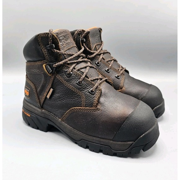 Timberland Pro Helix Tough Guard Leather Work Safety Composite Toe Boots Men 6.5 - Picture 1 of 13